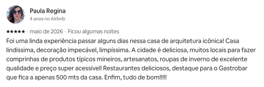Avaliação de Paula Regina no Airbnb